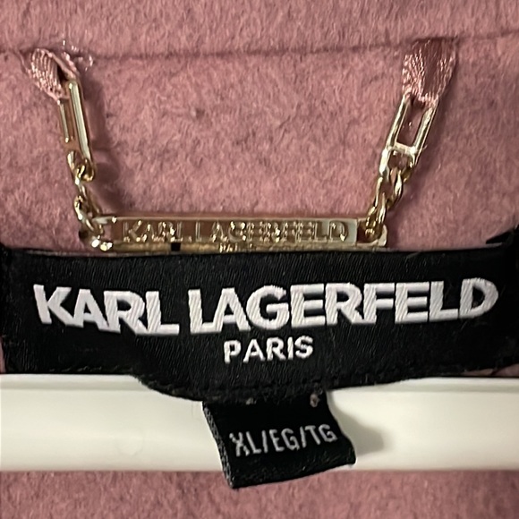 Karl Lagerfeld Blush Hooded Peacoat - Picture 3 of 5
